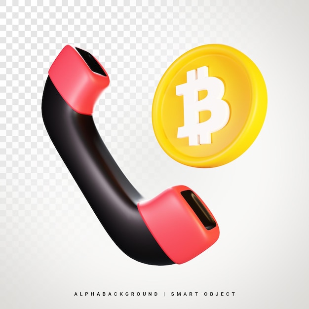 Bitcoin oproep 3d pictogram illustratie