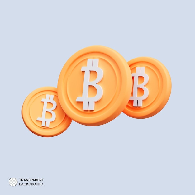 Bitcoin pictogram geïsoleerd 3d render illustratie