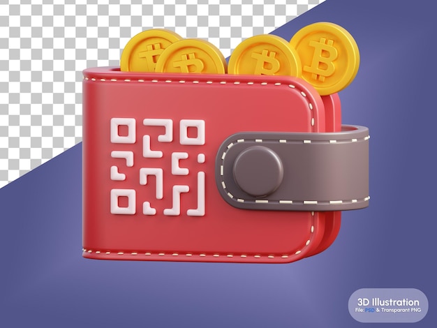 PSD bitcoin portemonnee van cryptocurrency bitcoin 3d-illustratie