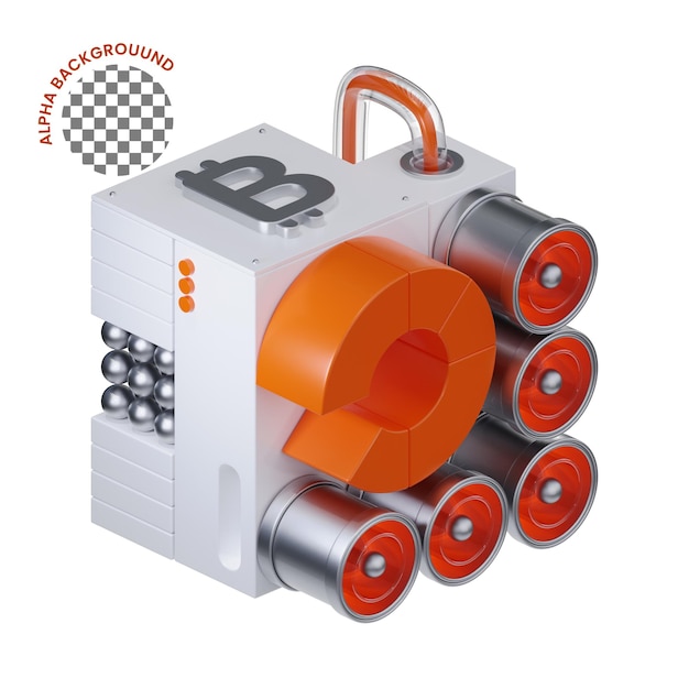 bitcoin query technology 3d icons rendered