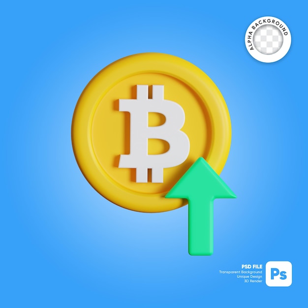 Bitcoin rate high 3d illustration