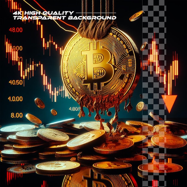 PSD bitcoin stock growth chart bitcoin analysis analysis on transparent background