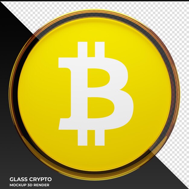 PSD Биткойн sv bsv glass crypto coin 3d иллюстрация