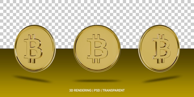 PSD bitcoin sv gouden munt 3d icon