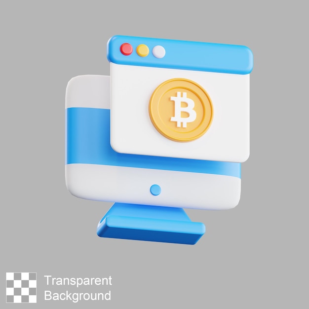 Illustrazione 3d del sito web bitcoin