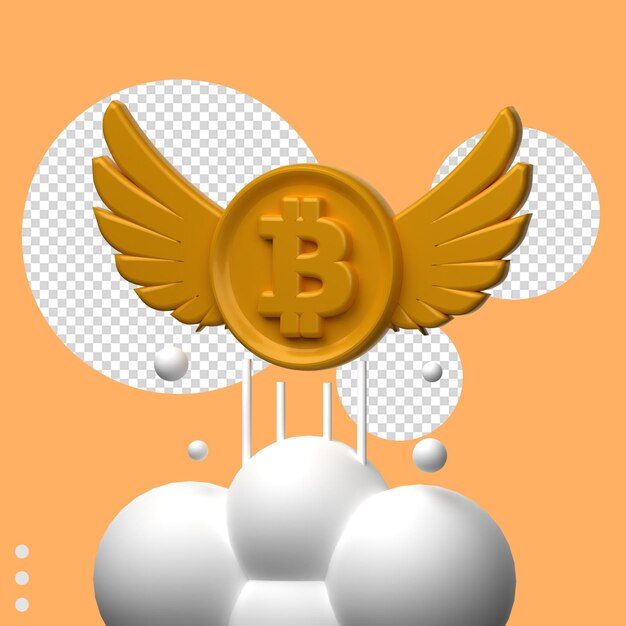 bitcoinowe skrzydła anioła na środku obrazu