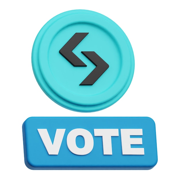 bitget crypto token 3d icon isolated on the white background