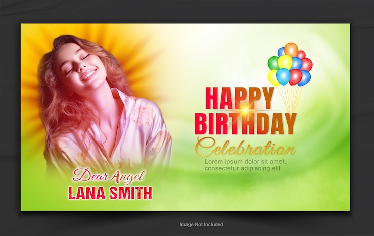PSD bithday celebration poster design template
