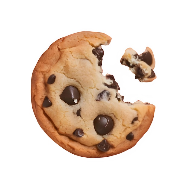 PSD bitten chocolate chip cookie