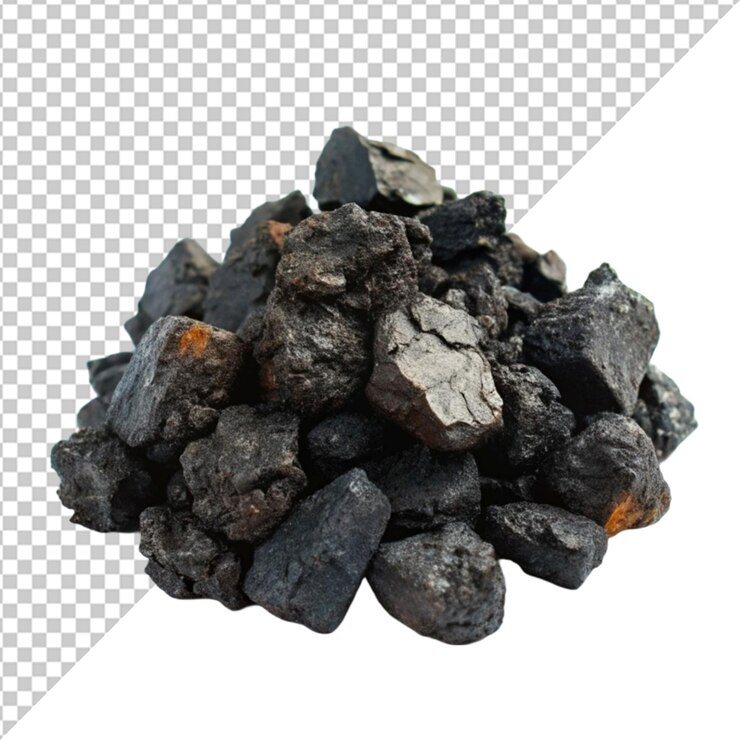 PSD bituminous coal on a transparent background