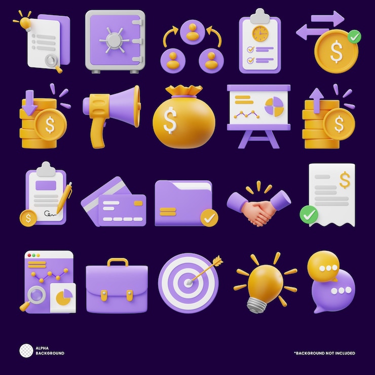 Biznes 3D Ikona Premium Psd