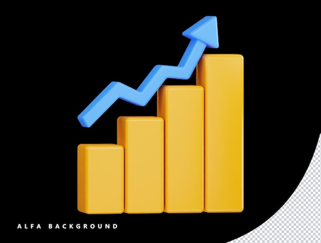 PSD biznes rośnie 3d wektor ikona ilustracja