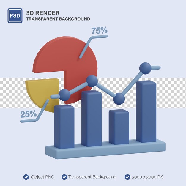 PSD biznes wykres 3d ilustracja