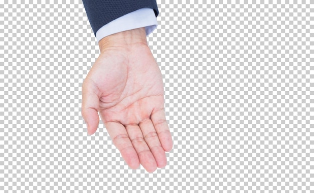 Biznesmen ręka na białym tle