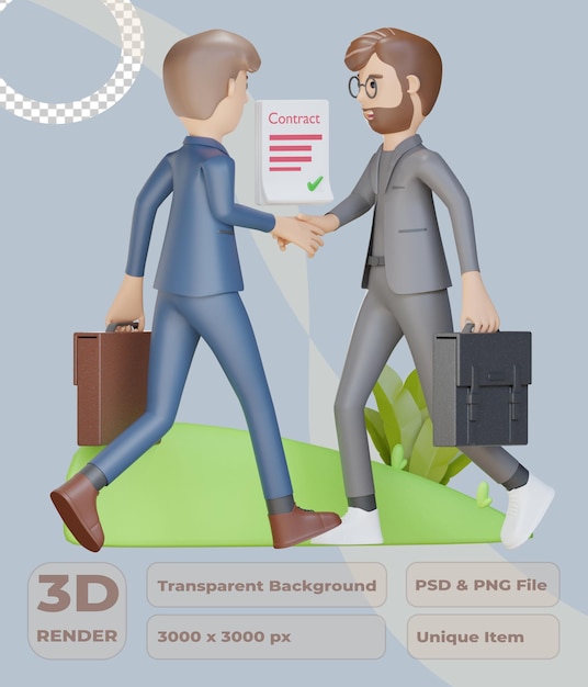 Biznesowa Współpraca 3d Biznesmen Charakter