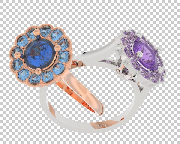 PSD biżuteria z diamentami na przezroczystym tle ilustracja renderowania 3d