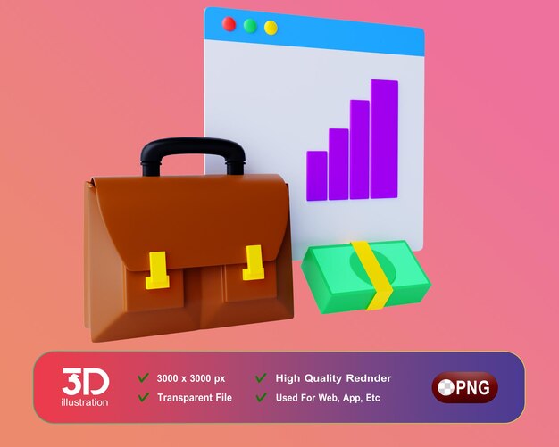 PSD bizzy 3d icon pack per agenzia di affari e marketing icon economy