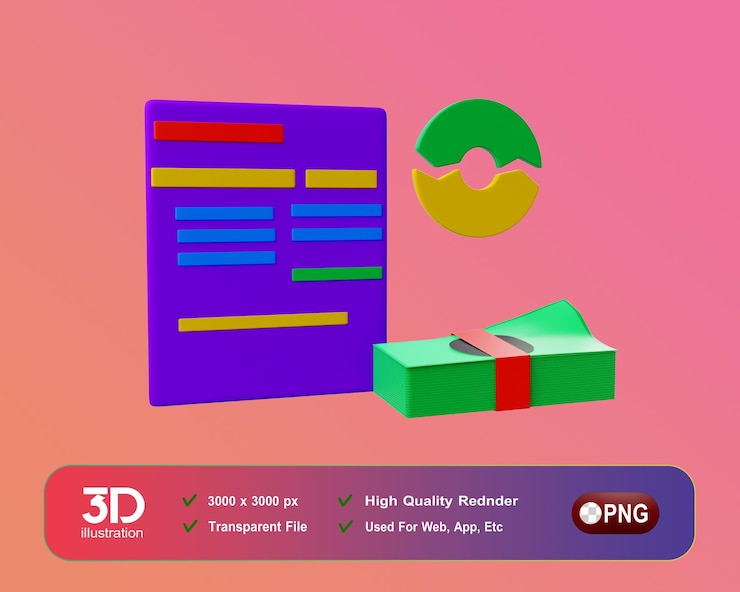 PSD bizzy 3d icon pack for business and marketing agency icon financiall