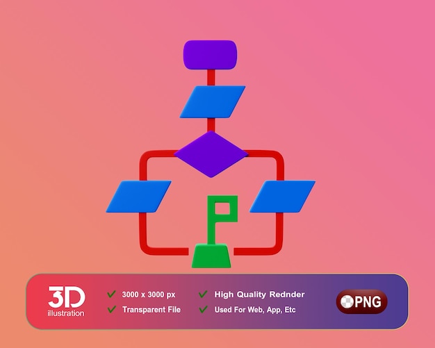 PSD bizzy 3d icon pack dla agencji biznesowej i marketingowej schemat blokowy ikon