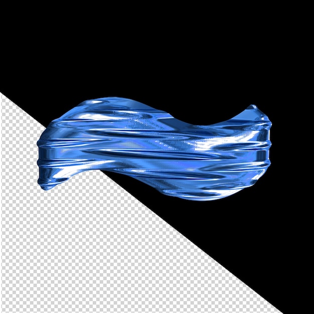Blå 3D-symbol med ribbad horisont