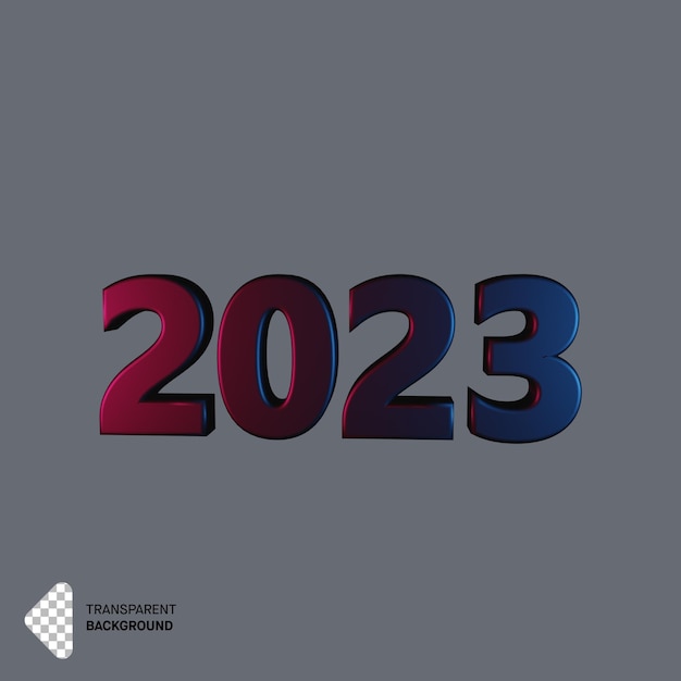 PSD Черный 2023 год в 3d-рендеринге.