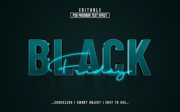 Black 3d Editable Text Effect PSD With  Premium Background