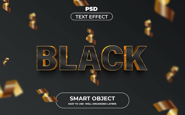 Black 3d editable text effect style with background