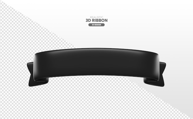 PSD black 3d ribbon isolated