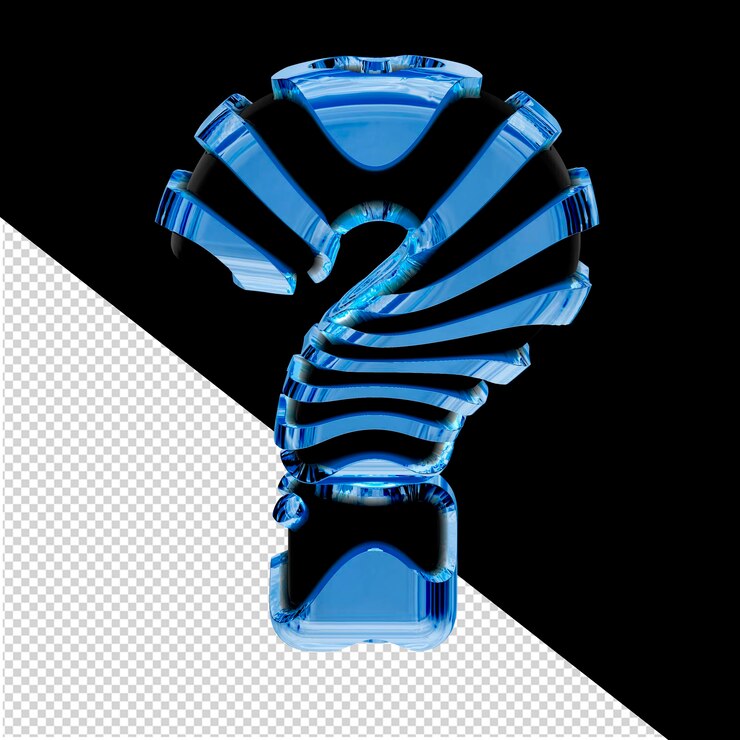 PSD black 3d symbol with blue ice straps