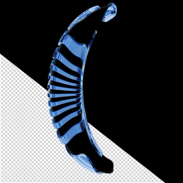 PSD simbolo 3d nero con cinghie di ghiaccio blu
