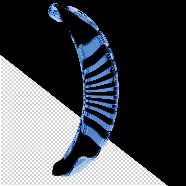 PSD 블루 아이스 스트랩이 있는 블랙 3d 기호