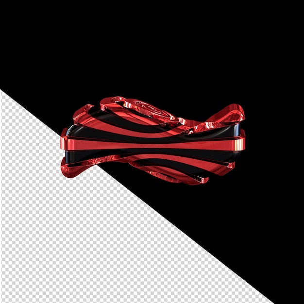 Black 3d symbol with red straps