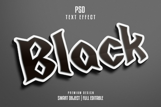 Black 3d text effect template