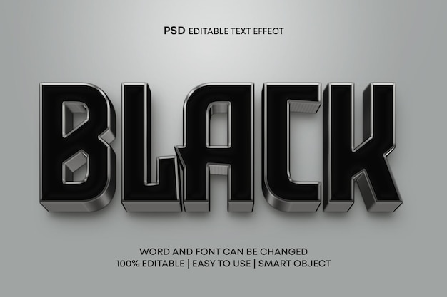 Black 3d text effect