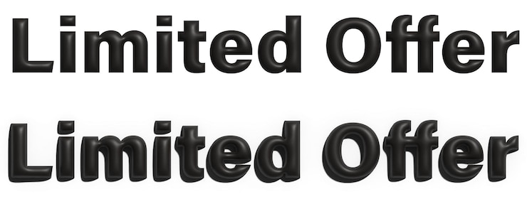 PSD black 3d text limited order with and without shadow ideal for exclusive promotions marketing mater