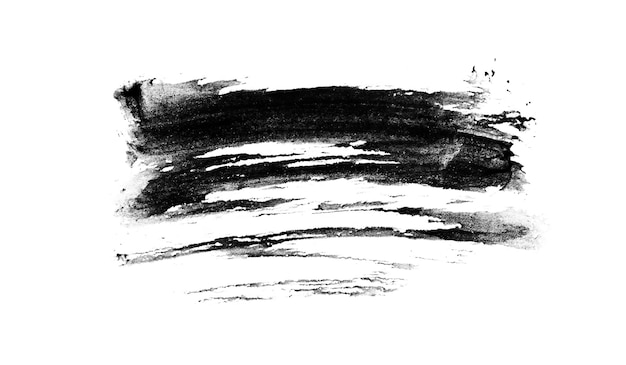 PSD Черные абстрактные мазки кистью и брызги краски на бумаге грандж-арт каллиграфия прозрачная