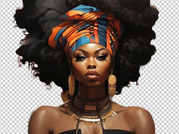 PSD black african woman represents the beauty