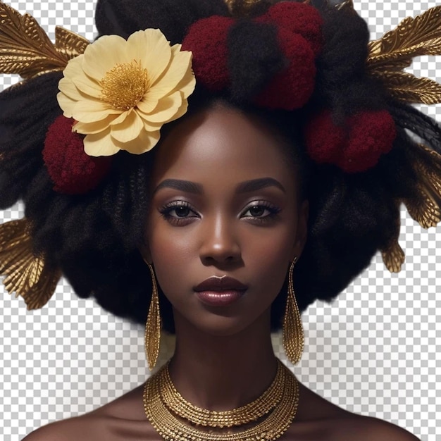 PSD black african woman represents the beauty