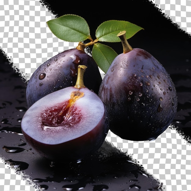 Black amber is a type of plum prune that is half double transparent background