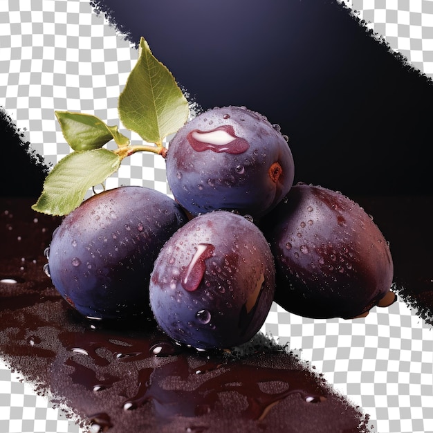 PSD black amber is a type of plum prune that is half double transparent background