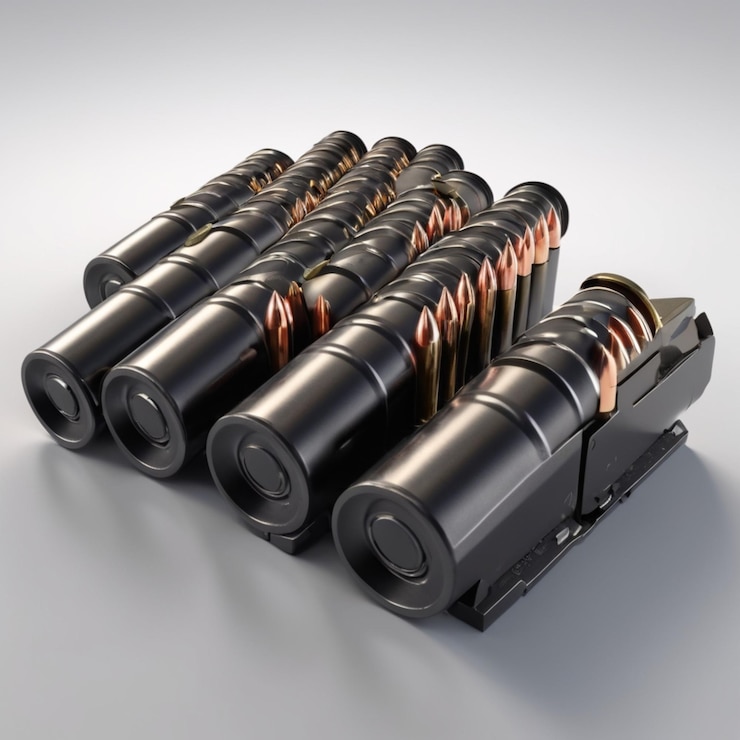 PSD black ammunition psd on a white background