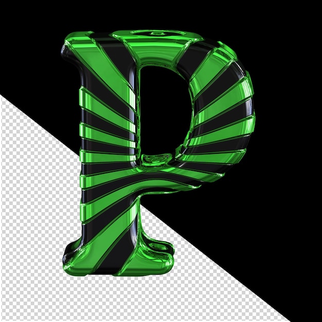 Черно-зеленая буква p