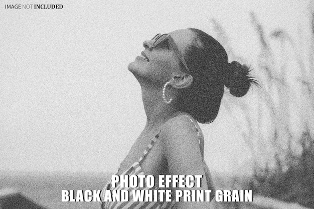 PSD Черно-белая печать зерна фотоэффект psd