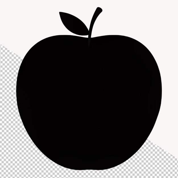 Black apple icon on transparent background