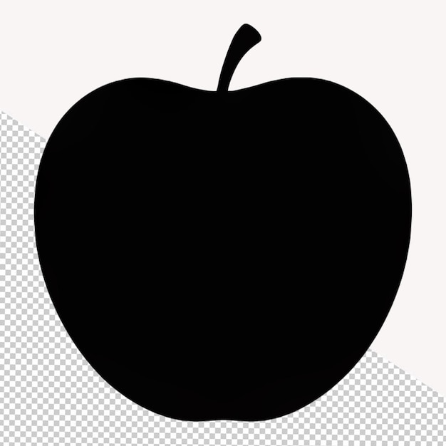 PSD icona di mela nera su sfondo trasparente