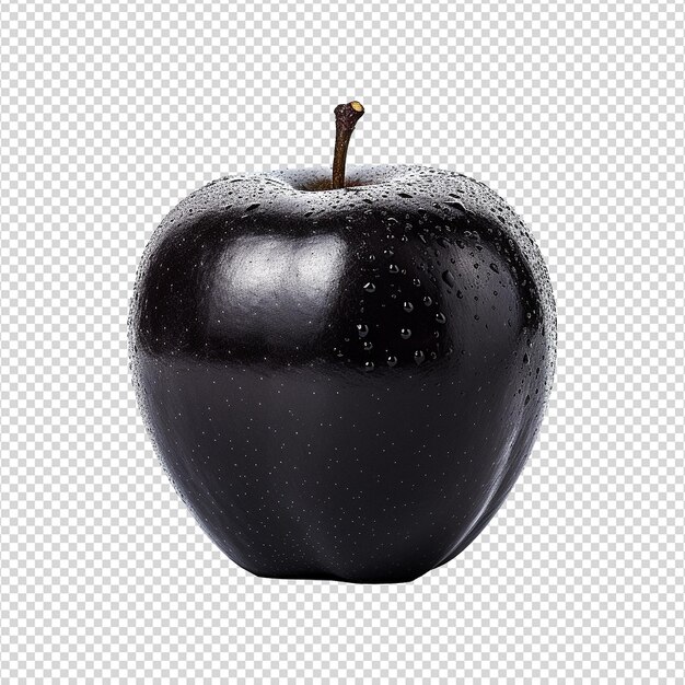 Black apple isolated on transparent background