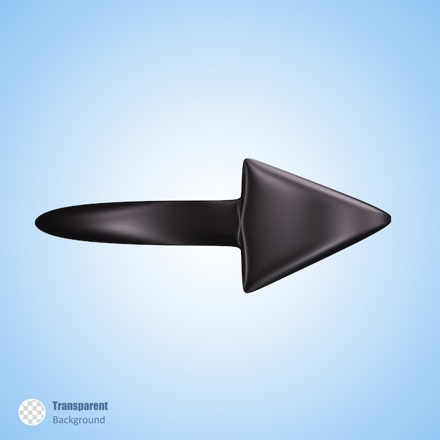 PSD black arrow in 3d render design