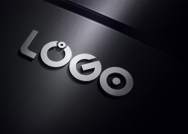 Black Background 3D Logo Mockup