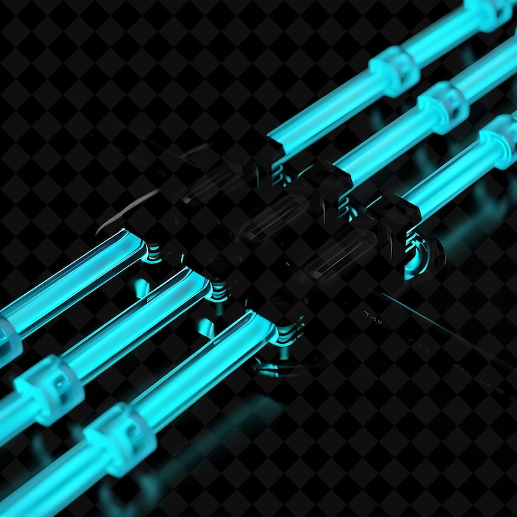 PSD a black background with a blue and green object on it
