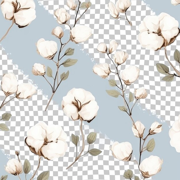 PSD black background with elegant white flower pattern inspired by botany and art